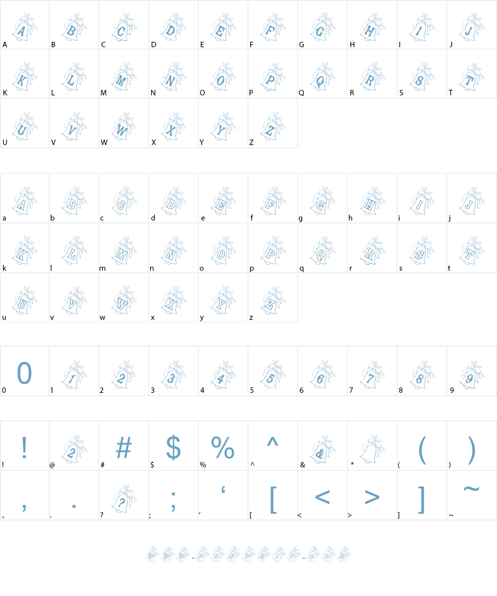 BJF Holly Bells Font Character